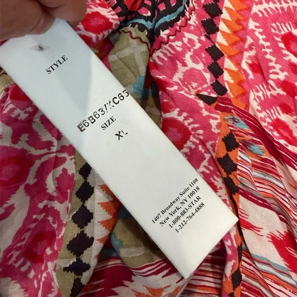 Vintage Y2K Lola P Boho Patchwork Handkerchief Hem Skirt XL- L - S Deadstock - Picture 6 of 7